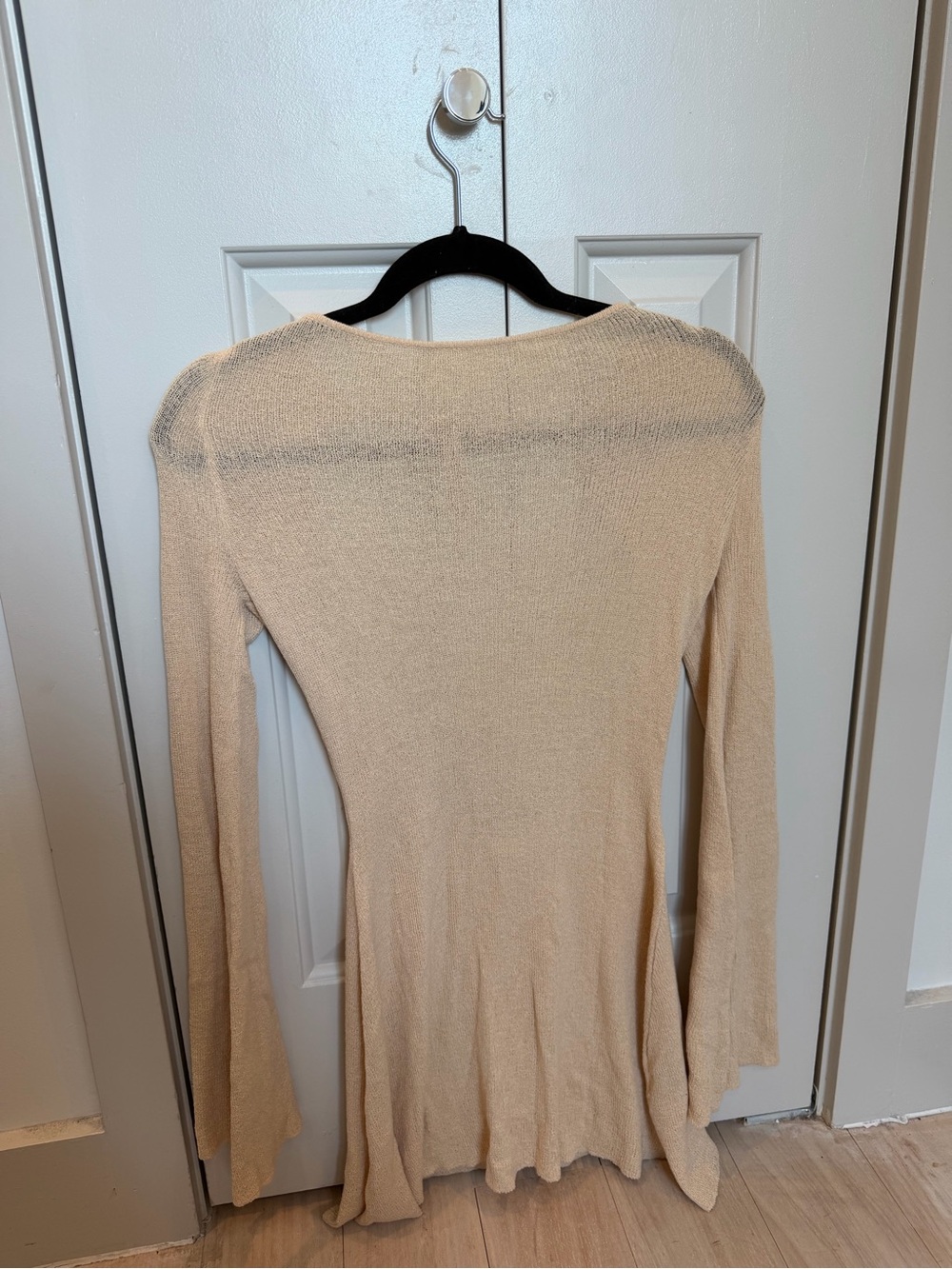 Meshki Cream Long Sleeve Knit Dress